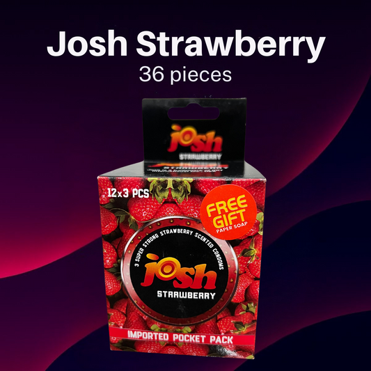 Josh Strawberry Flavoured Condoms – 36-Pack | Sweet & Safe