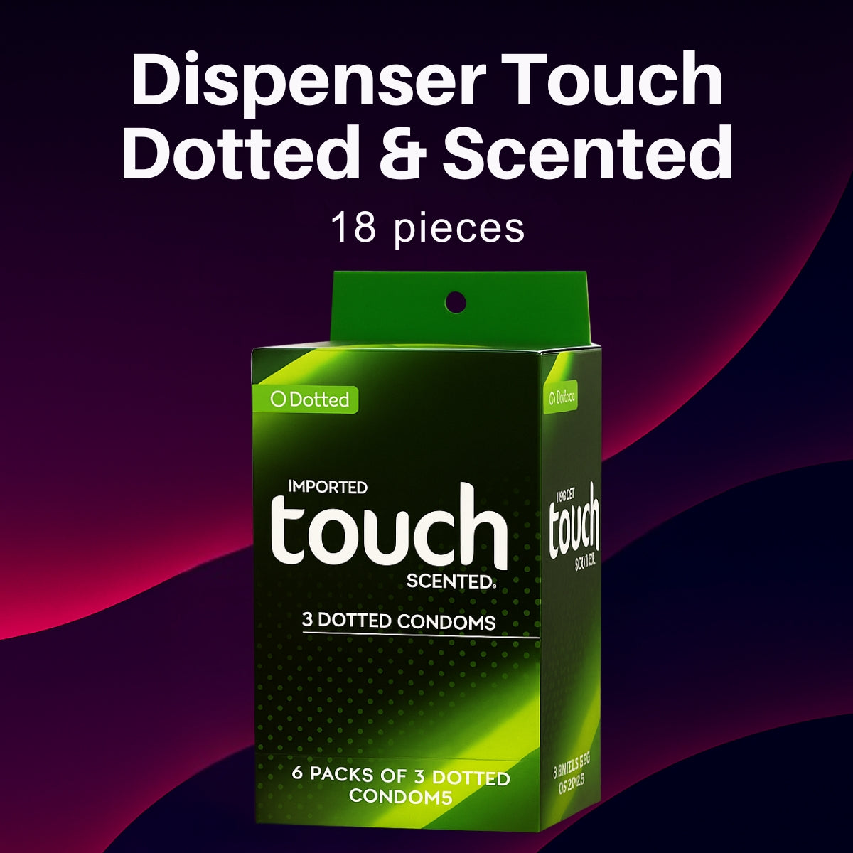 Touch Dotted & Scented Condoms – 18 Pieces (Imported Pleasure Pack with Texture & Aroma)
