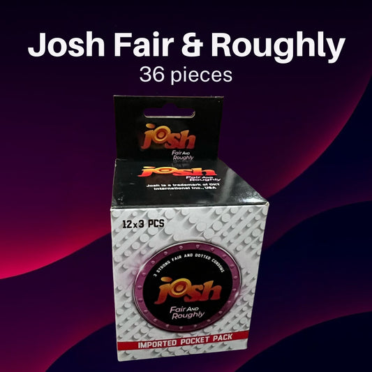 Josh Fair & Roughly – Ribbed & Dotted Condoms (36-Pack) | Enhanced Pleasure | Discreet Delivery