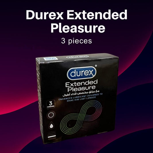 Durex Extended Pleasure Condoms – 3 Pieces | With Delay Lubricant for Long-Lasting Intimacy