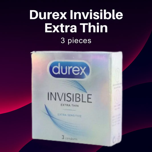 Durex Invisible Extra Thin Condoms – 3 Pieces | Maximum Sensation, Ultra-Thin Protection