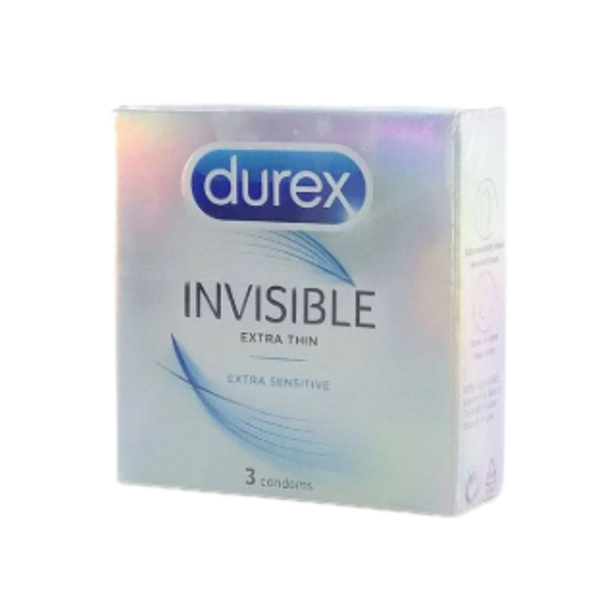 Durex Invisible Extra Thin Condoms – 3 Pieces | Maximum Sensation, Ultra-Thin Protection
