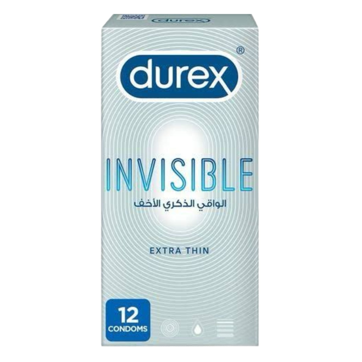 Durex Invisible Extra Thin Condoms – 12 Pieces | Ultra Sensitive Latex for Maximum Feel