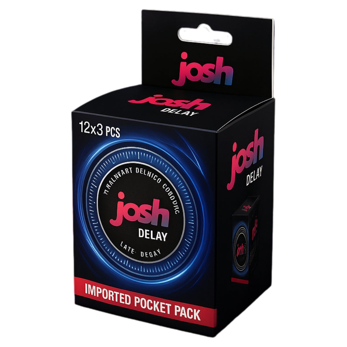 Josh Delay Condoms – 36 Pack with Dispenser Box for Long-Lasting Performance