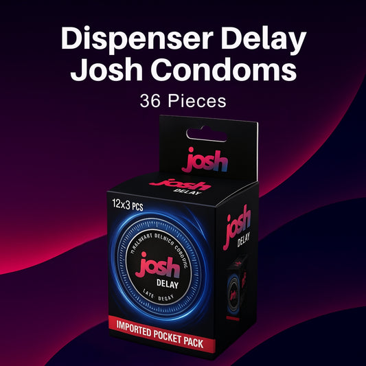 Josh Delay Condoms – 36 Pack with Dispenser Box for Long-Lasting Performance