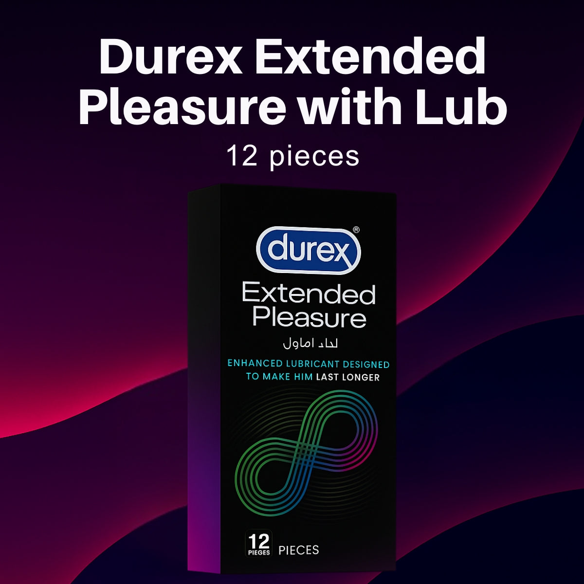 Durex Extended Pleasure Condoms – 12 Pieces with Delay Lubricant for Long-Lasting Performance